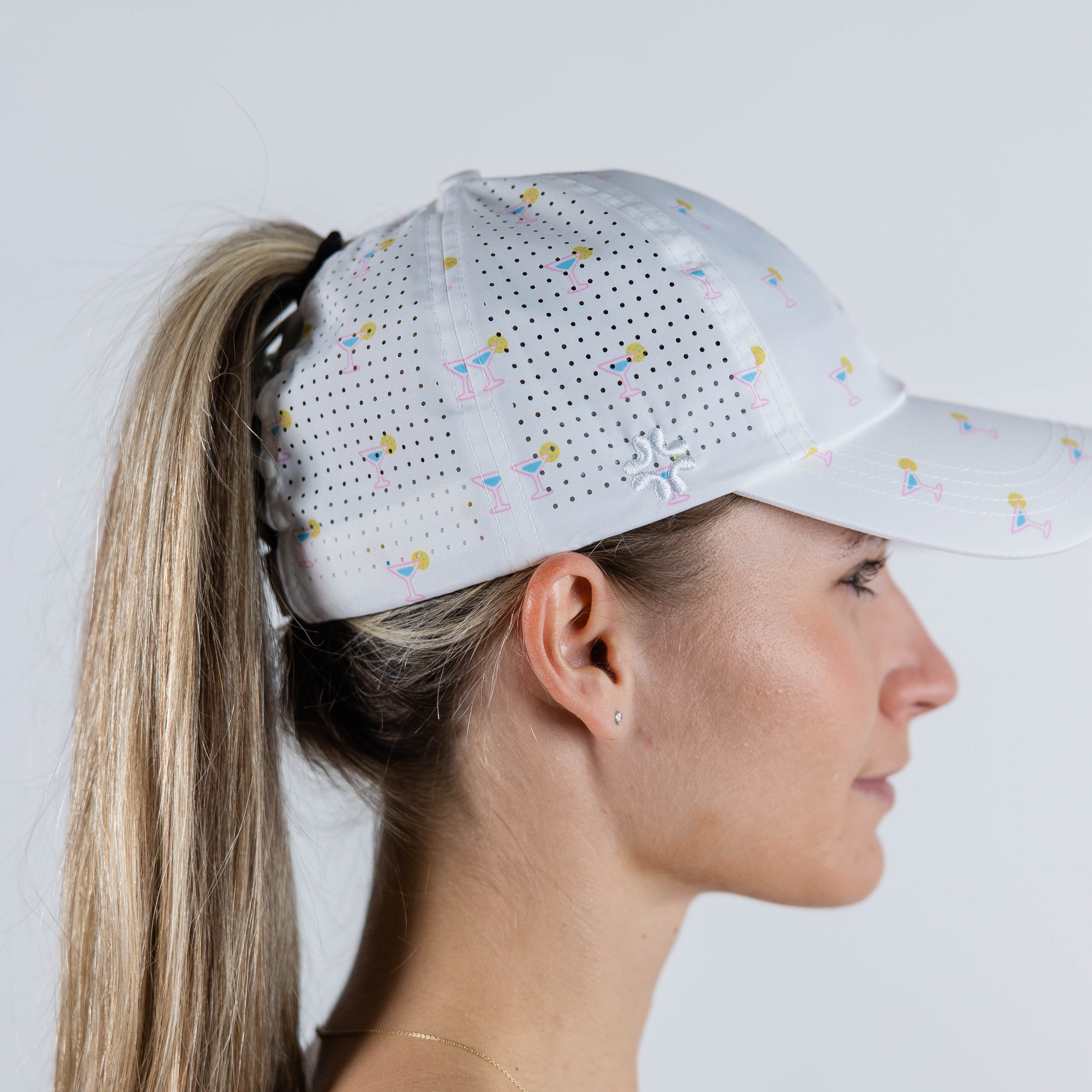 Dink Responsibly Print, Sun Goddess Cap, Tuck-In Strap UPF 50+ - VIMHUE
