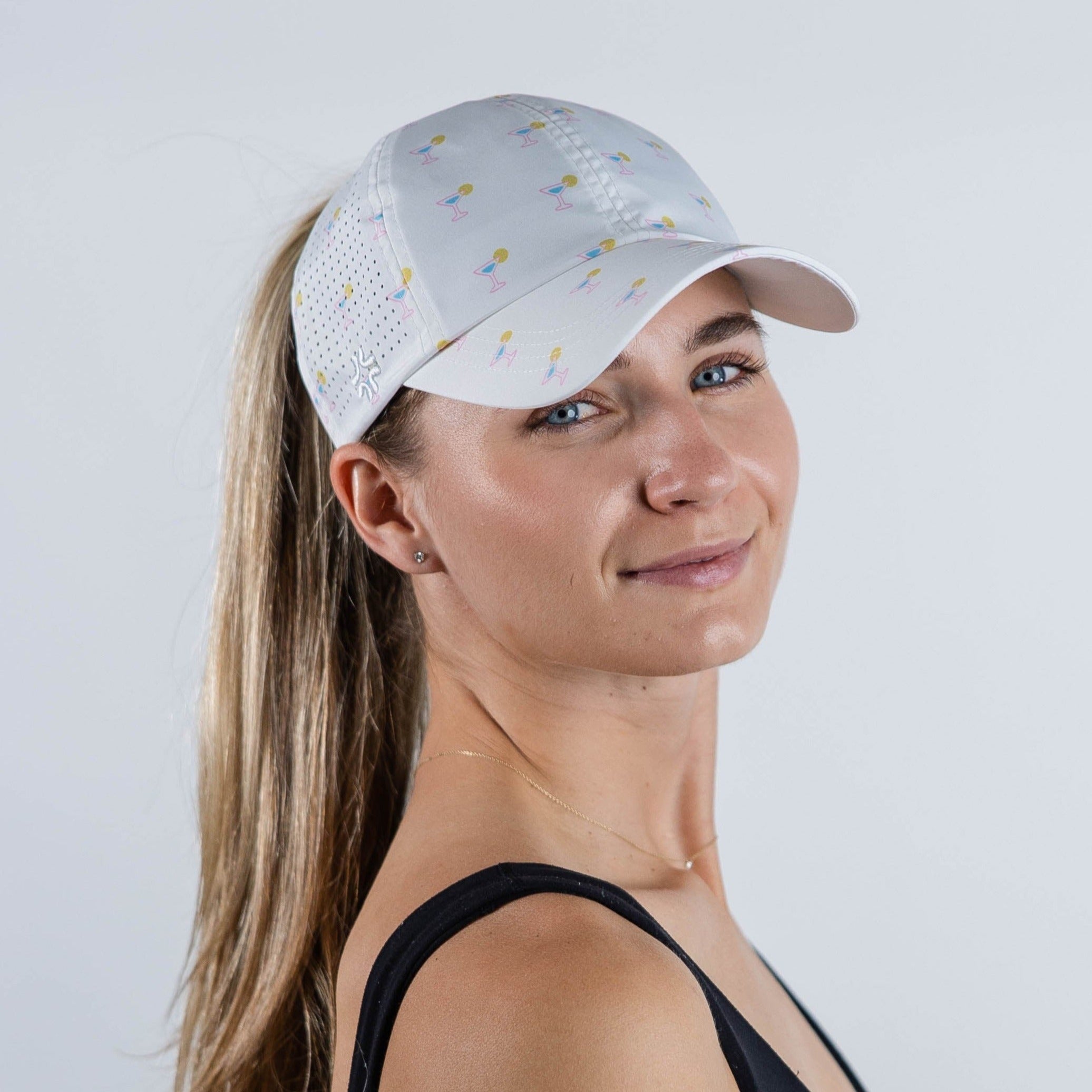 Dink Responsibly Print, Sun Goddess Cap, Tuck-In Strap UPF 50+ - VIMHUE