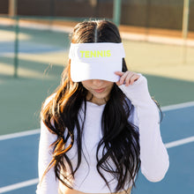TENNIS logo, visor white, UPF 50+- gifts for tennis players female