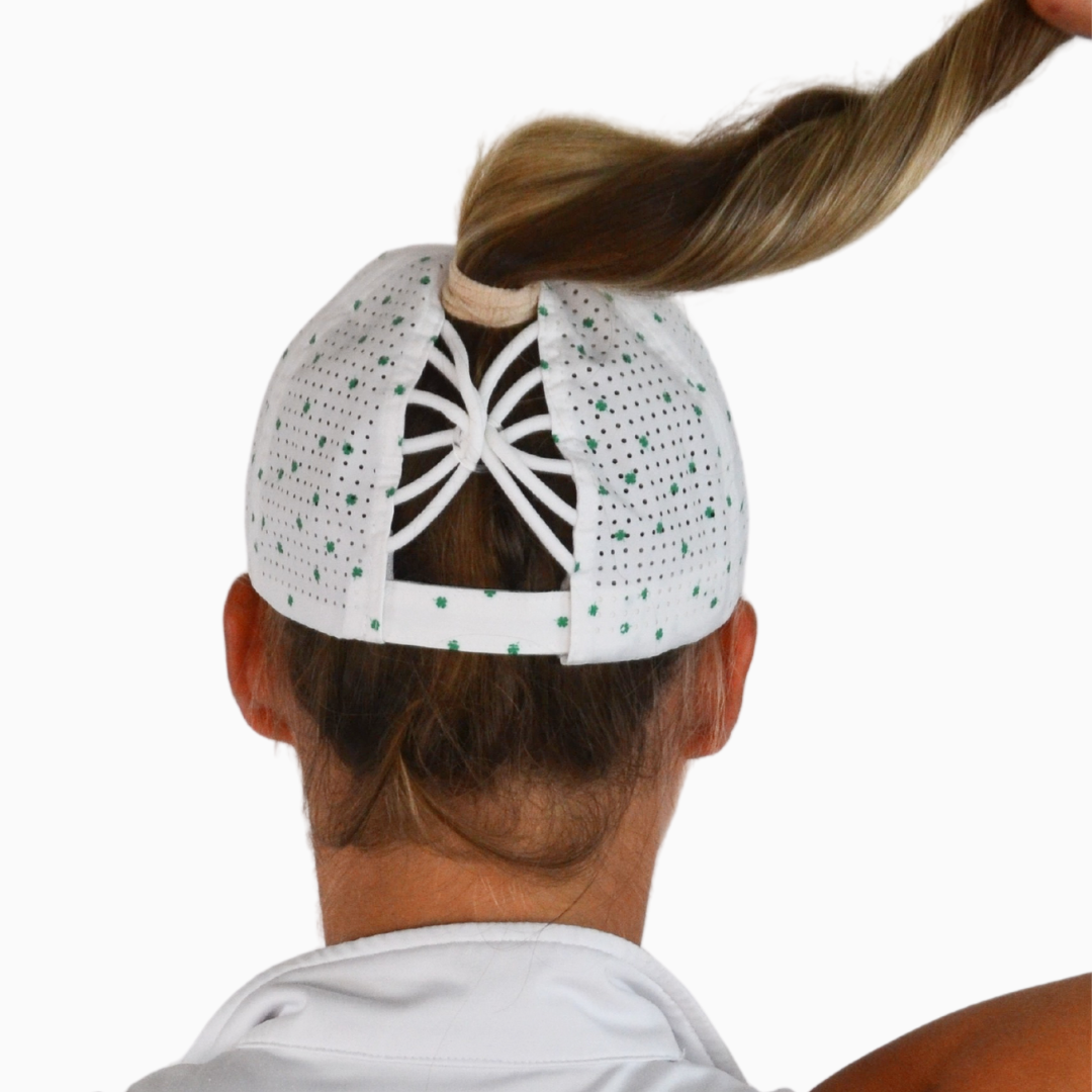 Shamrock Print, Sun Goddess Cap, Tuck-In Strap UPF 50+ - VIMHUE
