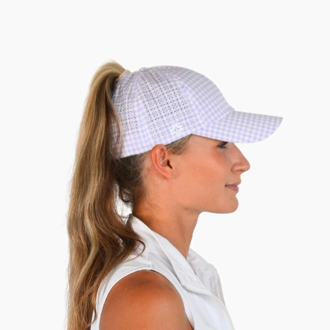 Gingham Print, Sun Goddess Cap, Tuck-In Strap UPF 50+ - VIMHUE