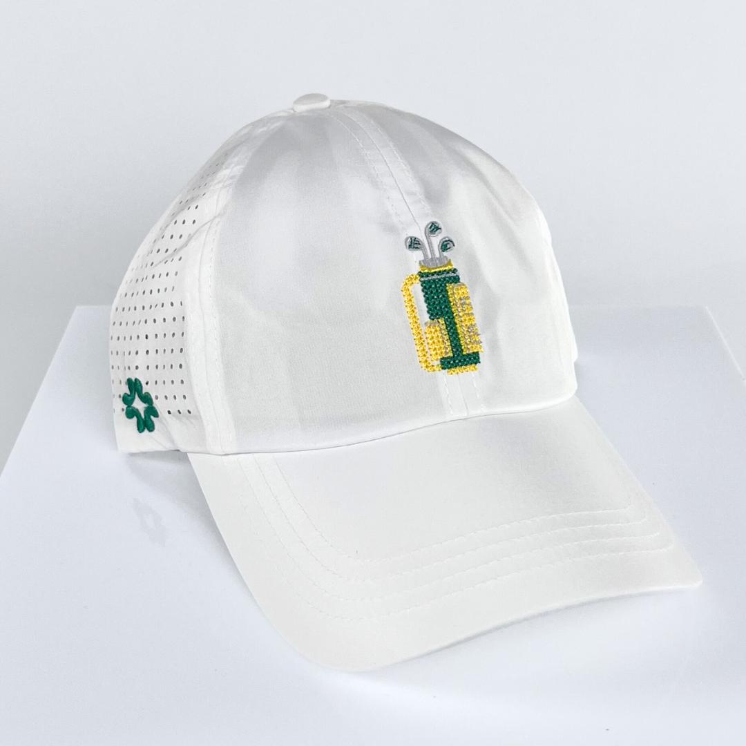 Golf Bag Cross Stitch Sun Goddess, Tuck In Strap, white, UPF 50+ - VIMHUE