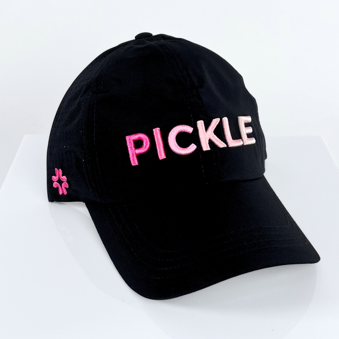 PICKLE Pink Ombre Puff, Sun Goddess, Tuck In Strap, Black, UPF 50+ - VIMHUE