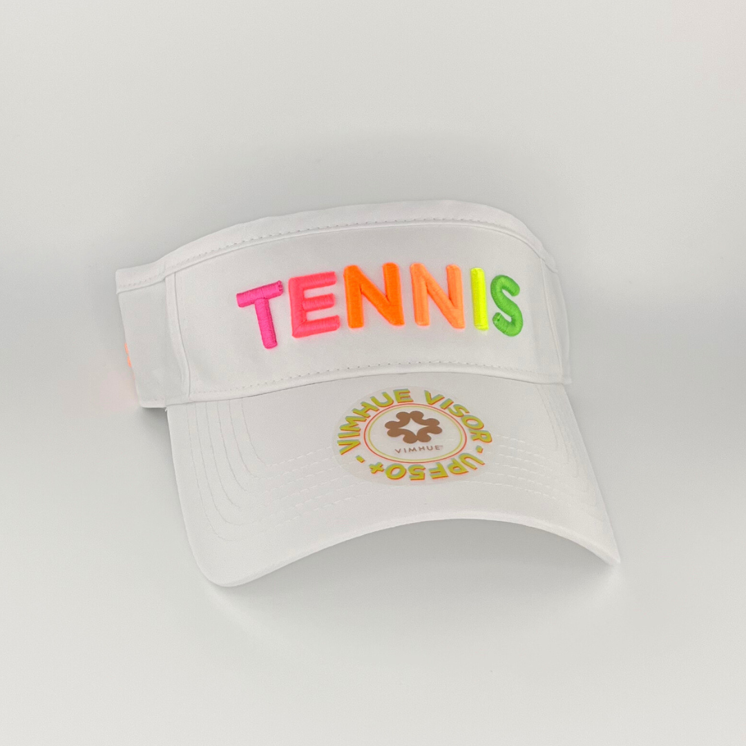 TENNIS logo, visor in variety of colors, UPF 50+ - VIMHUE