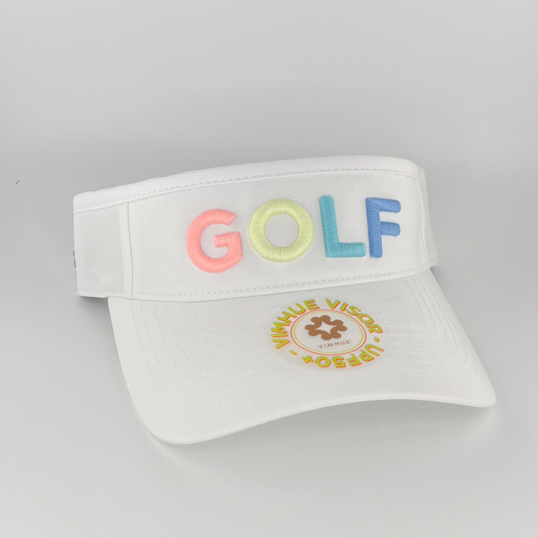 GOLF logo, visor in variety of colors, UPF 50+ - VIMHUE