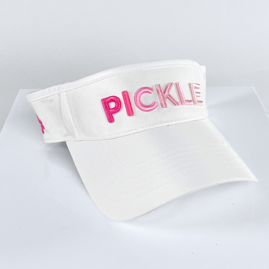 PICKLE Pink Ombre Puff Visor, white, UPF 50+ - VIMHUE