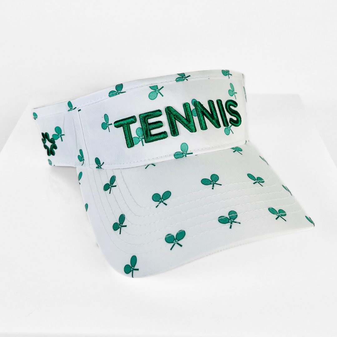 TENNIS Puff, Green Tennis Racquets Visor, UPF 50+ - VIMHUE