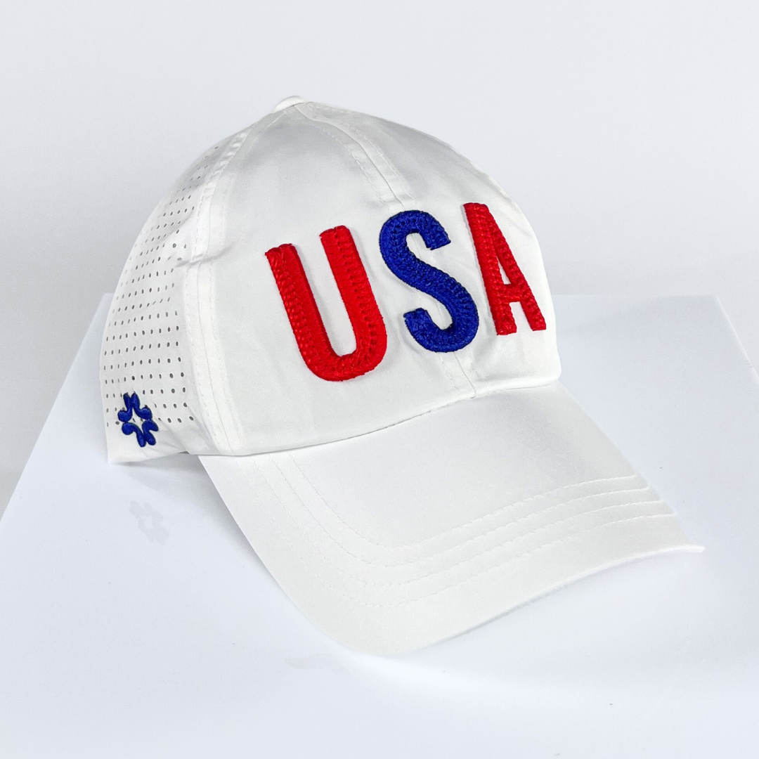 USA Pearl Puff, Sun Goddess Cap, Tuck-In Strap, UPF 50+ - VIMHUE