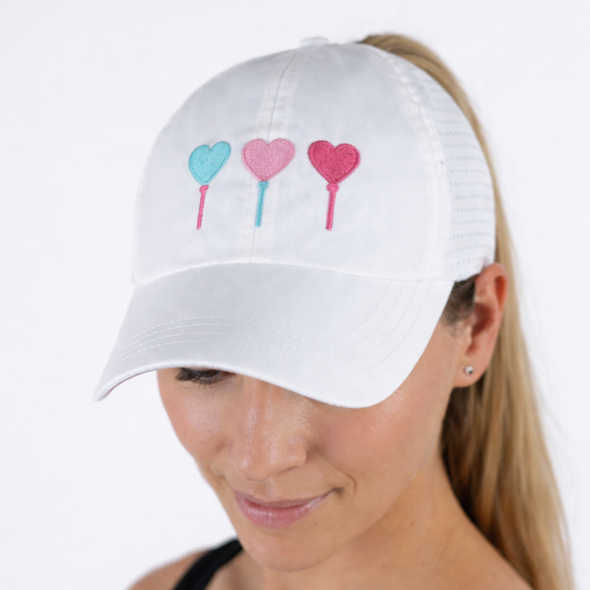 3 Hearts on Tees - Sun Goddess, Tuck-In Strap, White UPF 50+ - VIMHUE