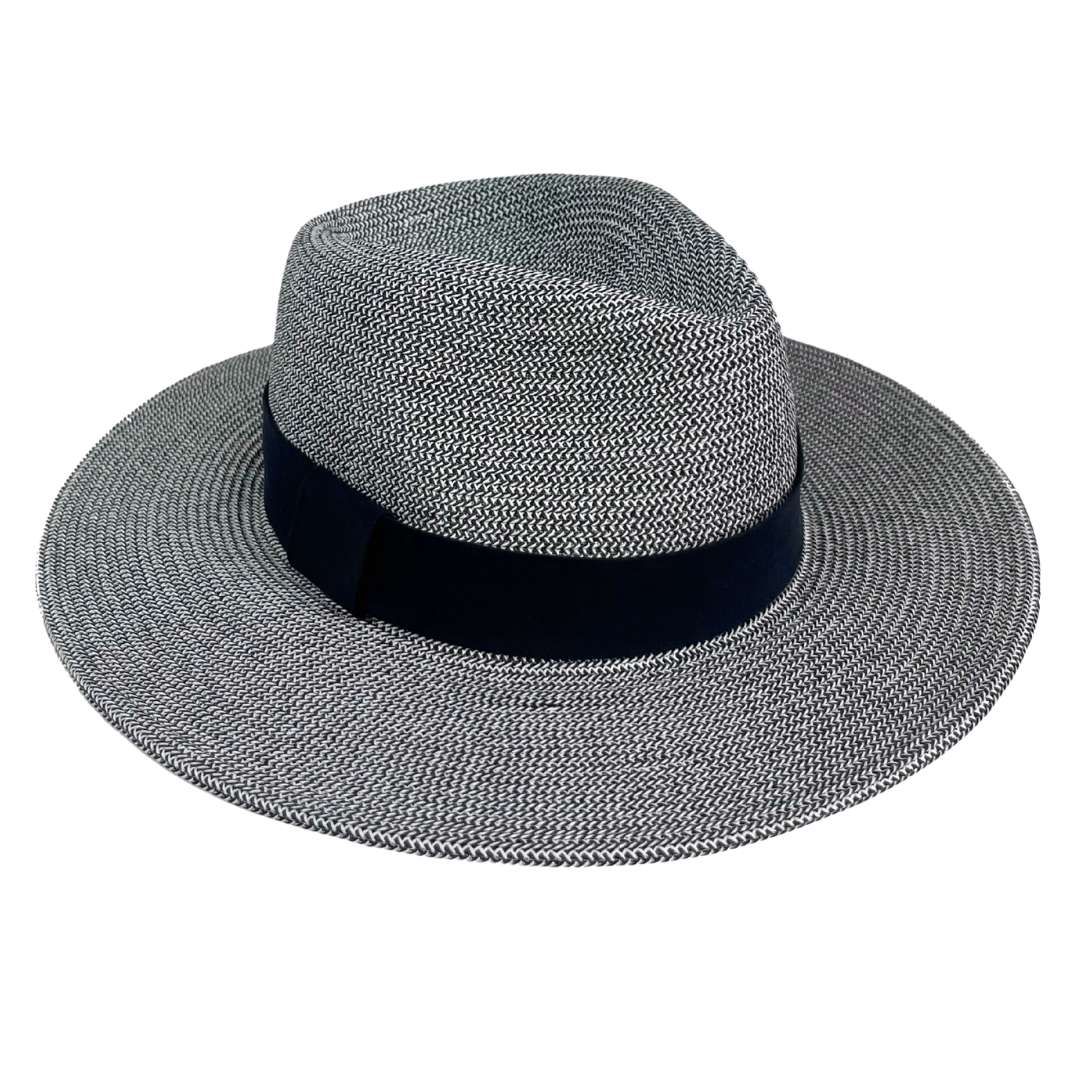 Fedora Straw Style - Black w Black Suede Ribbon - VIMHUE