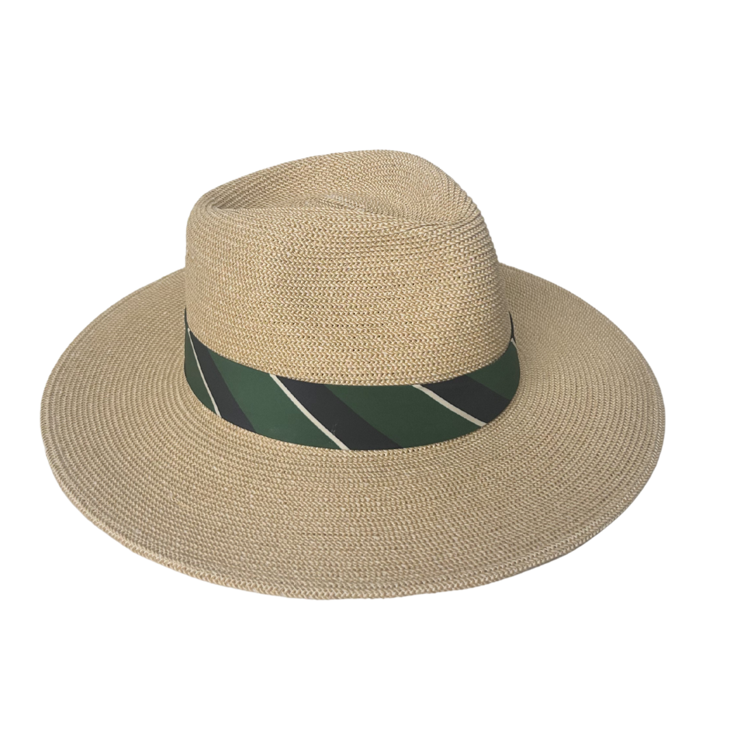 Traveller Straw Style Gold w Green/Navy Band - VIMHUE