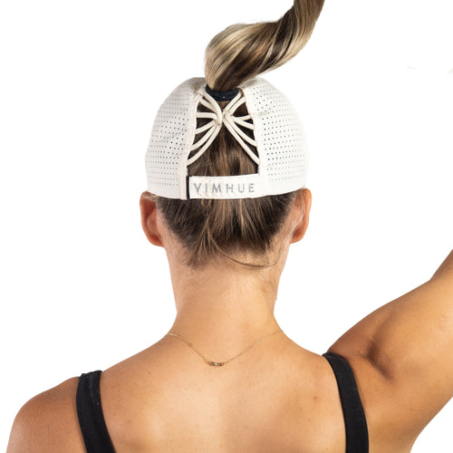 High ponytail hat, Sun Goddess, Buttercream, UPF 50+