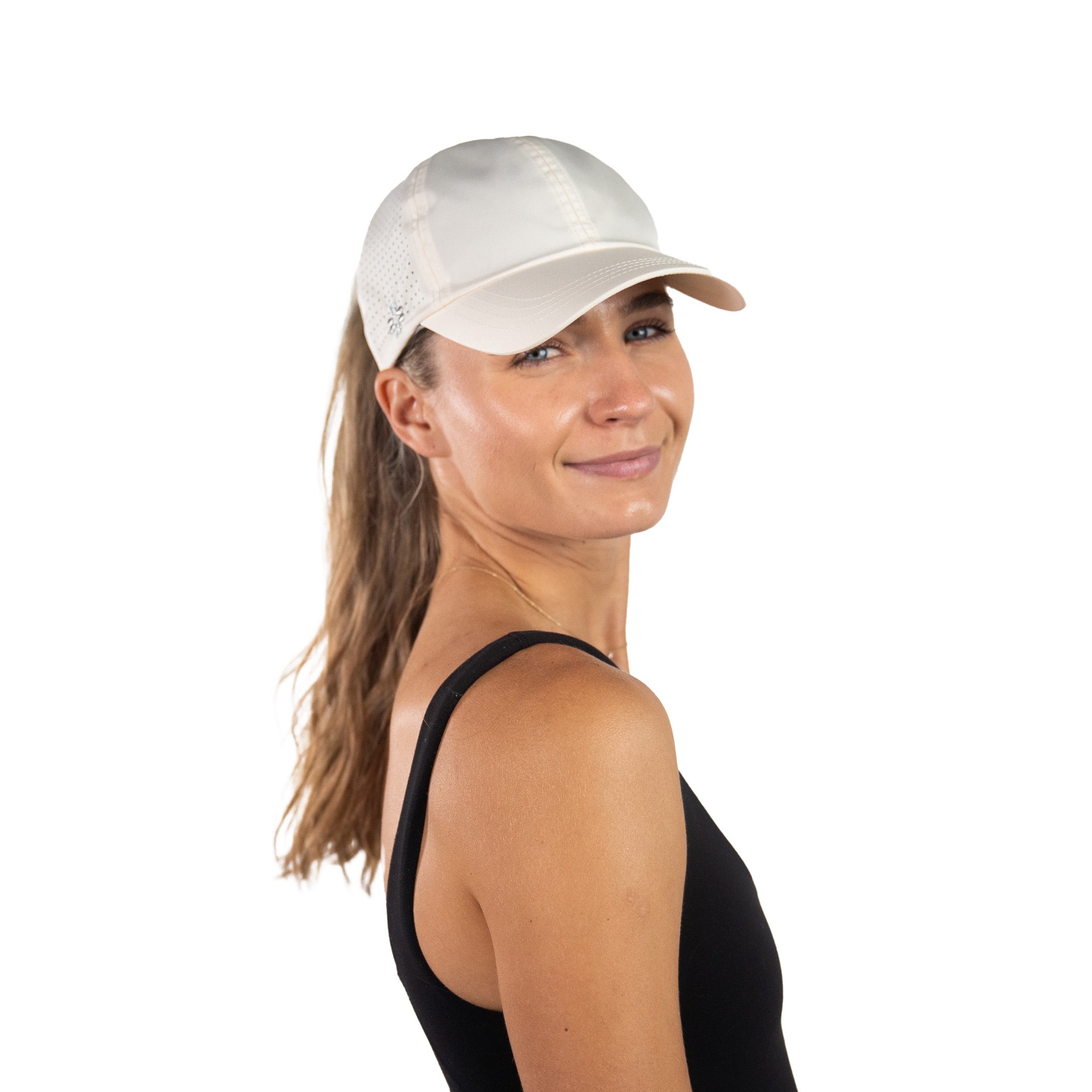 High ponytail hat, Sun Goddess, Buttercream, UPF 50+