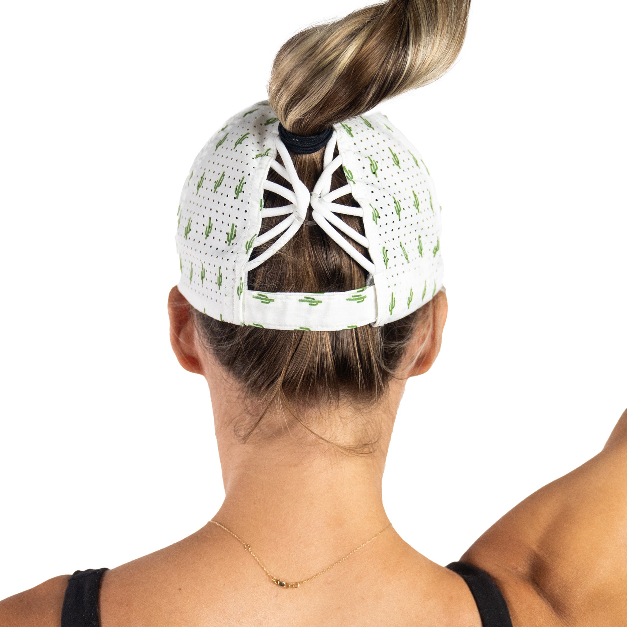 Tuck-in Strap Sun Goddess cap, Cactus Print, UPF 50+ - VIMHUE