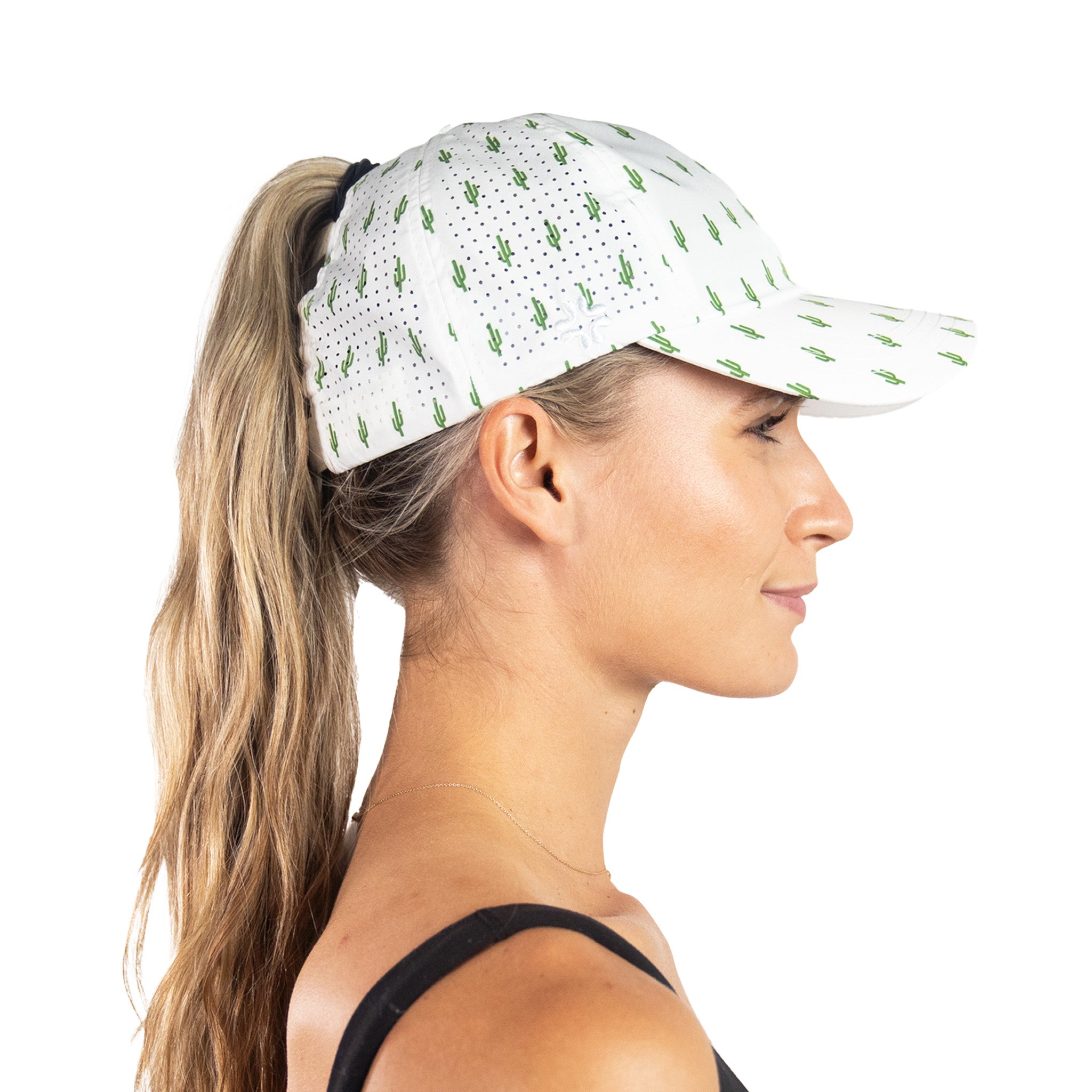 Tuck-in Strap Sun Goddess cap, Cactus Print, UPF 50+ - VIMHUE