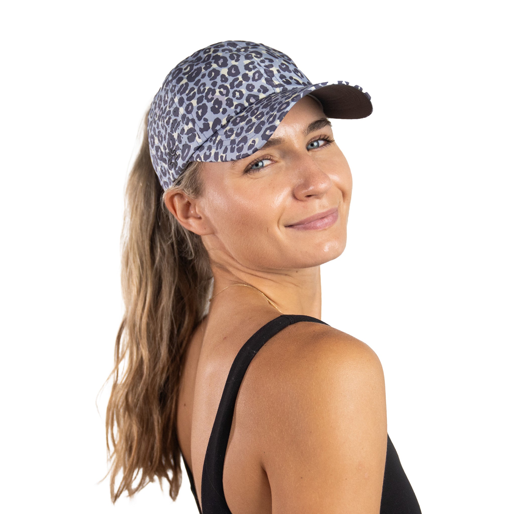 Leopard Print, Sun Goddess Cap, Tuck-in Strap UPF 50+ - VIMHUE