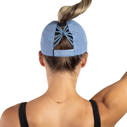 Sun Goddess, Stormy Blue, UPF 50+ high ponytail