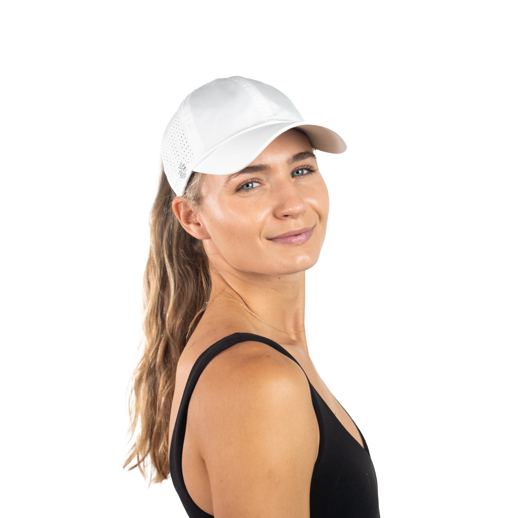 Ponytail hat, Sun Goddess, White, UPF 50+ - VIMHUE