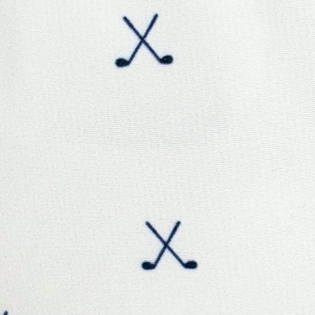 Crossed Golf Clubs, Sun Goddess, Tuck In Strap, White, UPF 50+ - VIMHUE