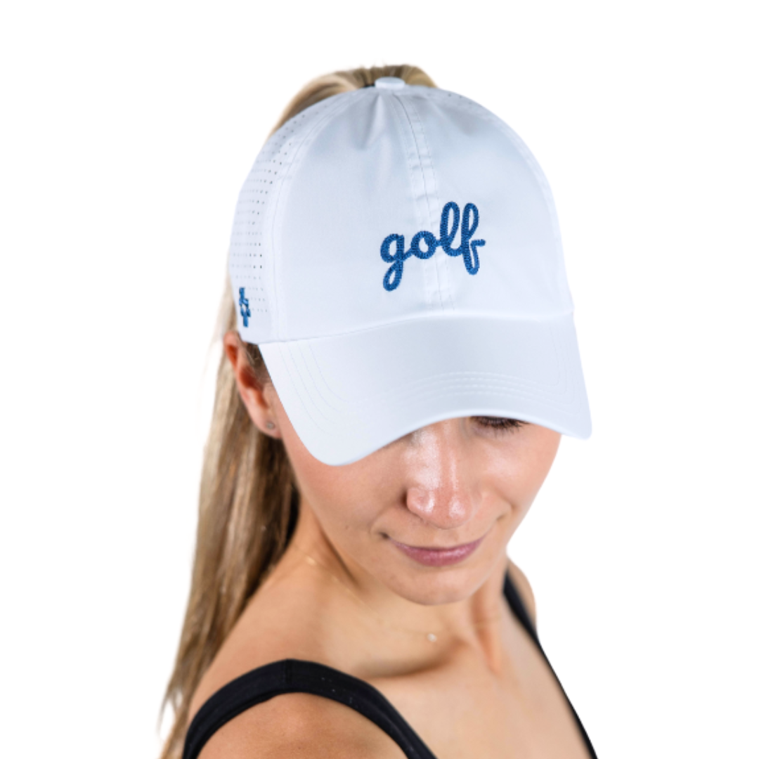 Golf Pearl Stitch (NAVY or PINK) , Sun Goddess, Tuck-In Strap, UPF 50+ - VIMHUE