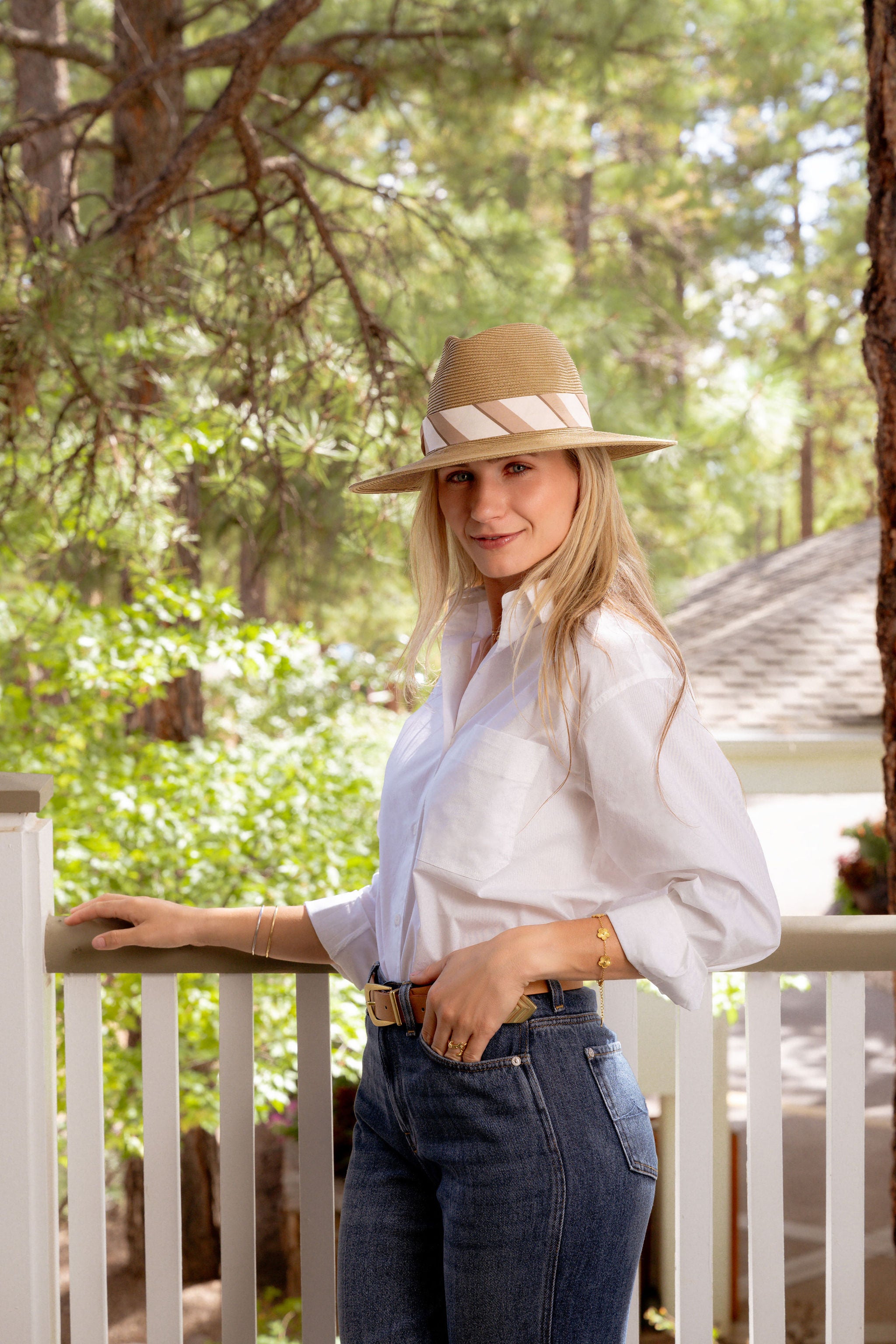 Traveller Straw Style Khaki w Khaki/Cream Band - VIMHUE