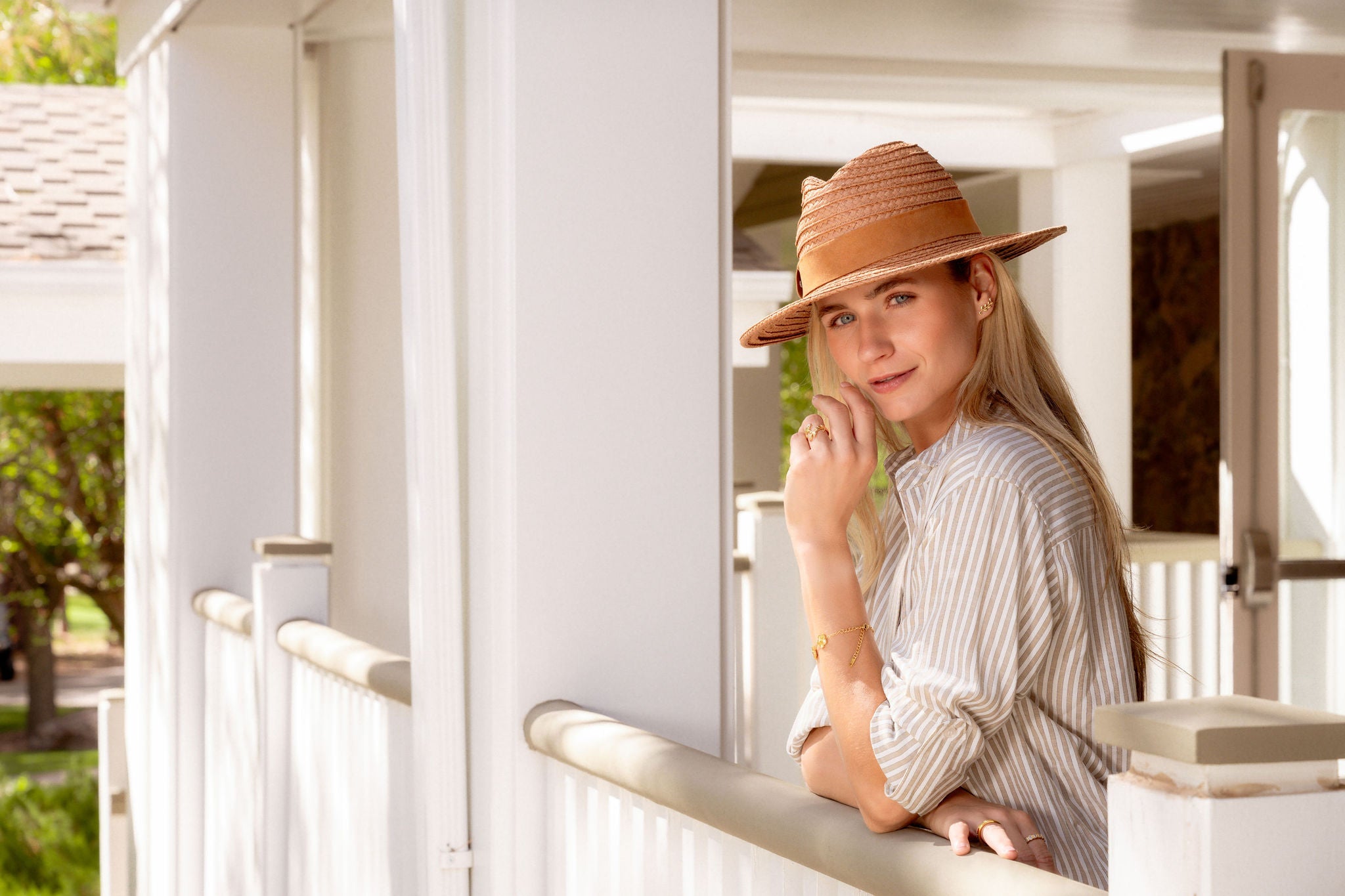 Brown - Rancher Straw Style - Brown Suede Ribbon - VIMHUE
