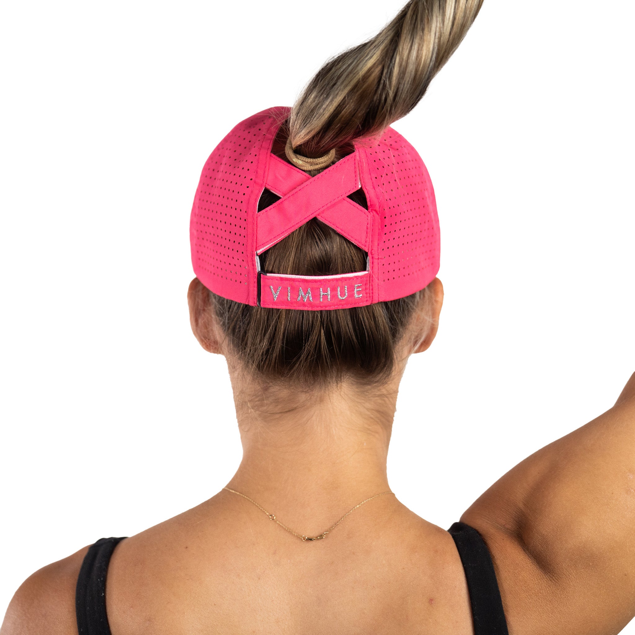 HOT PINK High Ponytail Cap UPF50 X-boyfriend Design 