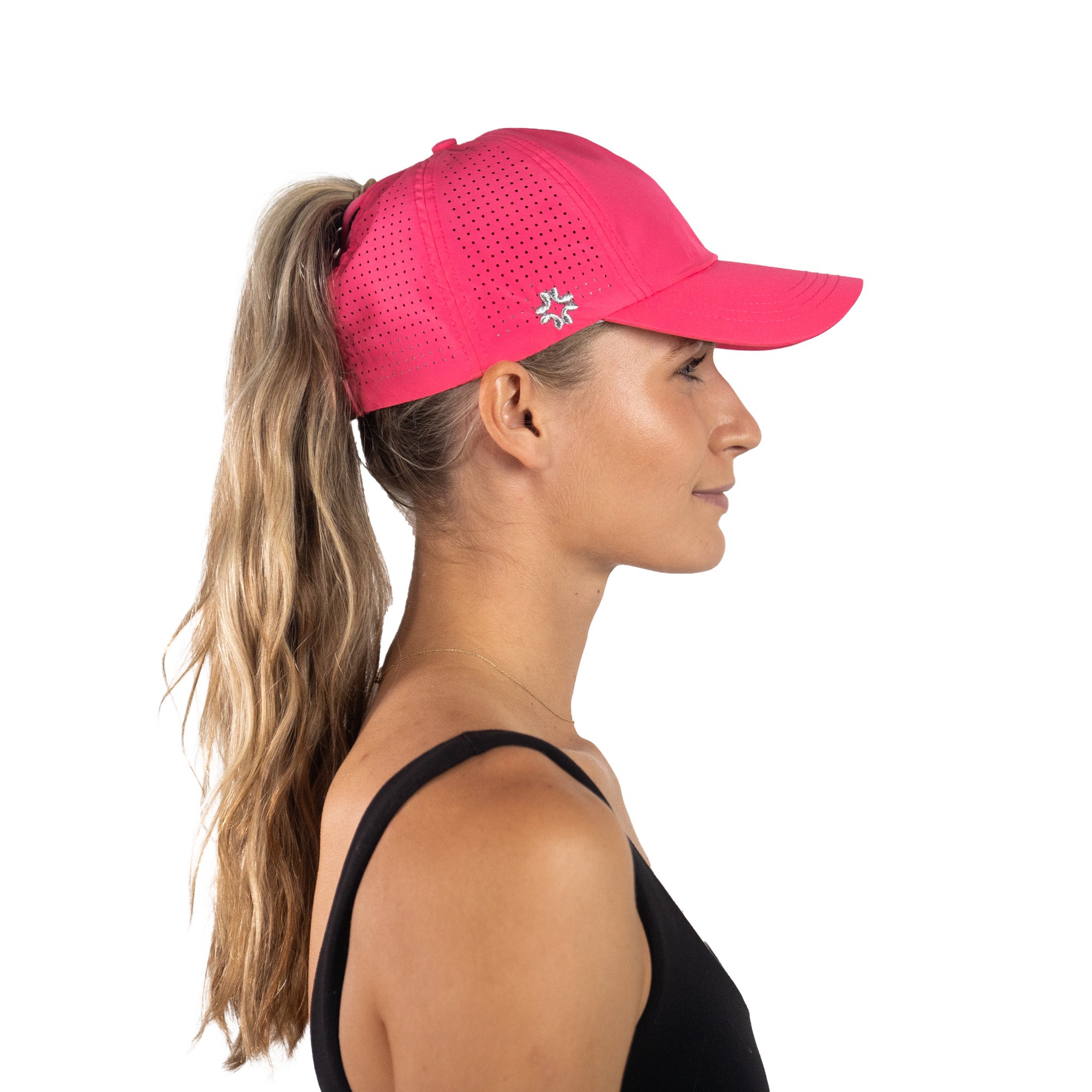 HOT PINK High Ponytail Cap UPF50 X-boyfriend Design 