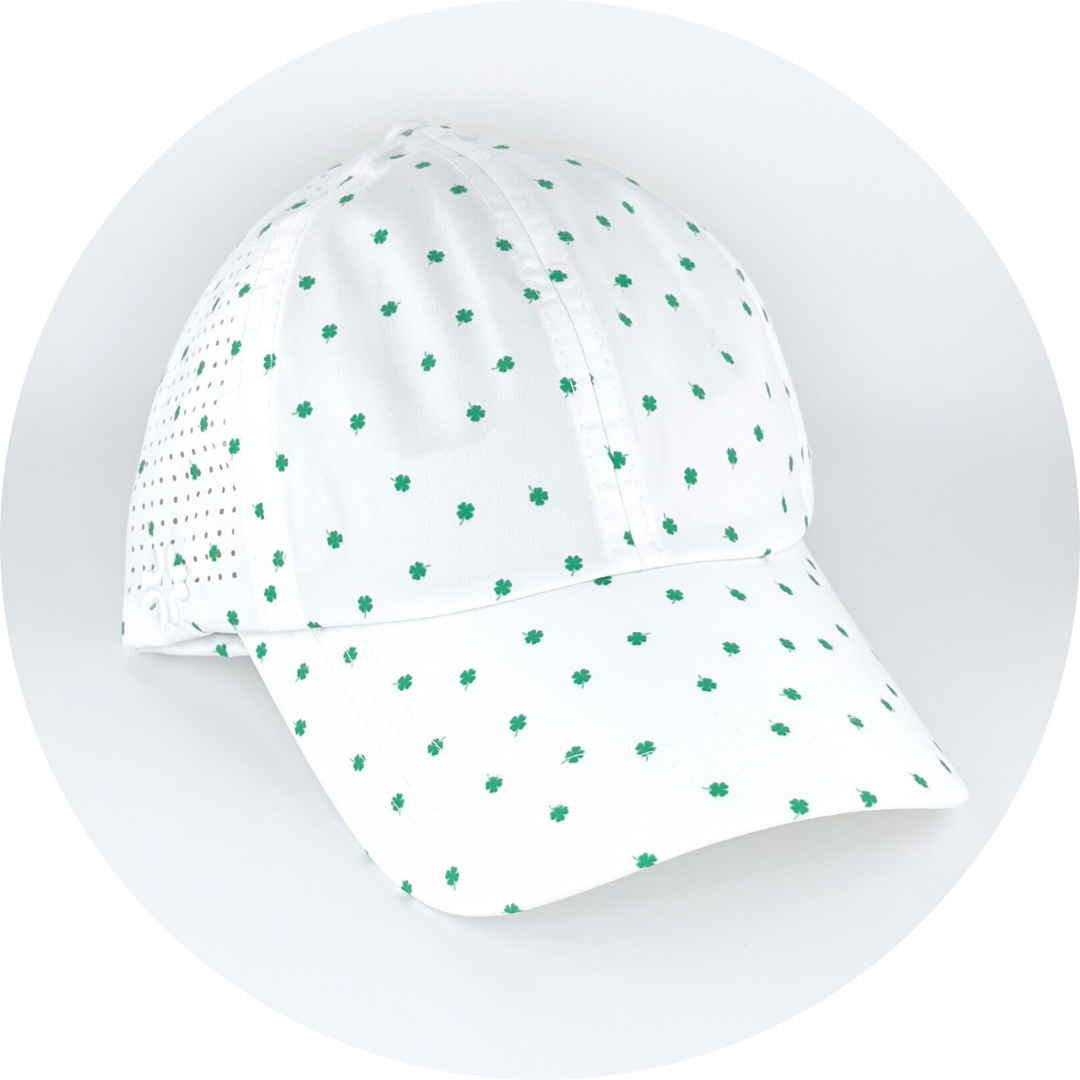Shamrock Print, Sun Goddess Cap, Tuck-In Strap UPF 50+ - VIMHUE