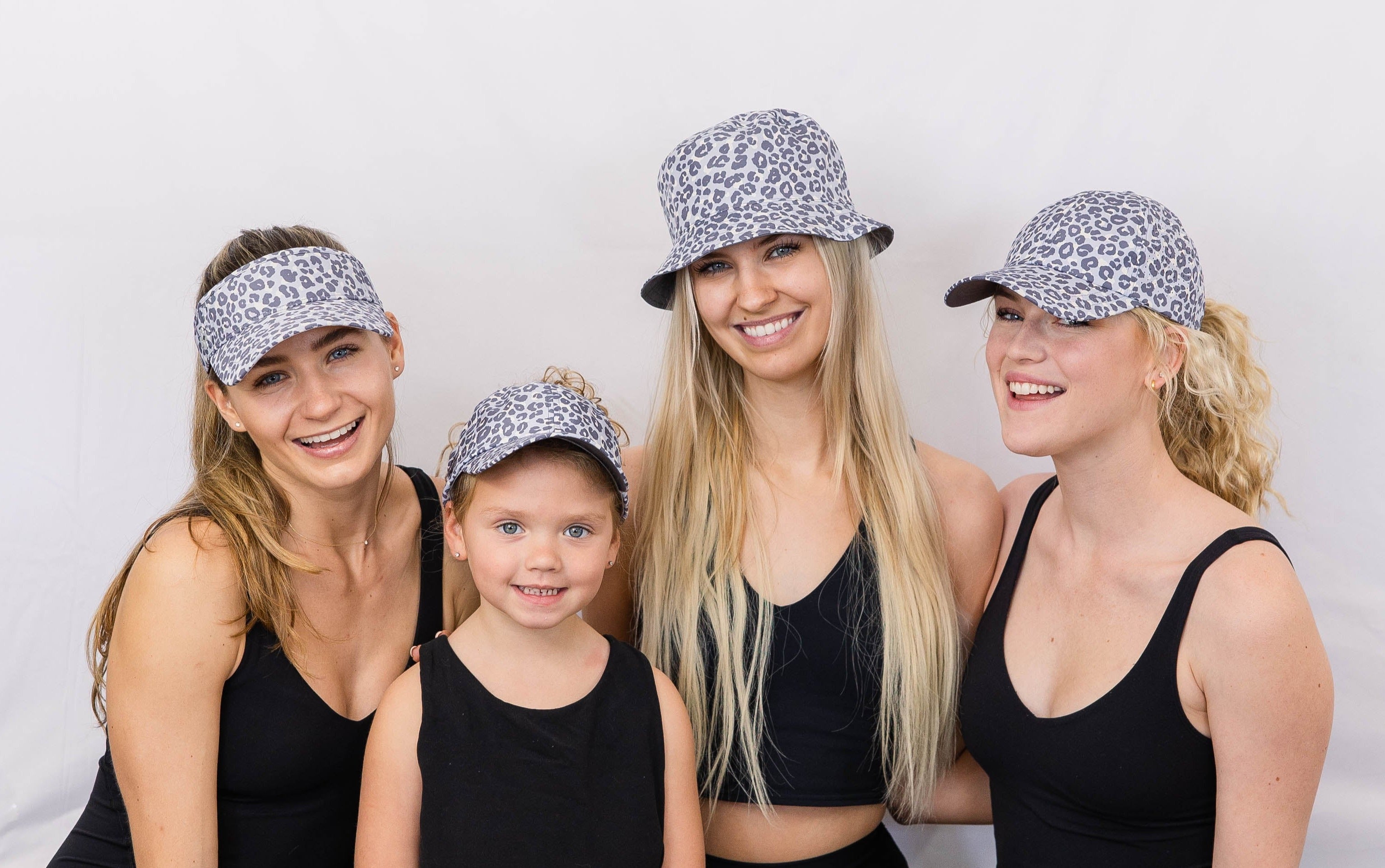 Girls Sun Goddess, Leopard print, Size 53, UPF50+, high ponytail hat