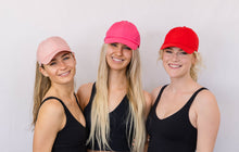 Ladies high ponytail hat, crimson ,blush, hot pink,  UPF50+