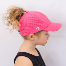 Girls X-Boyfriend, Hot Pink, Size 53, UPF50+, high ponytail hat