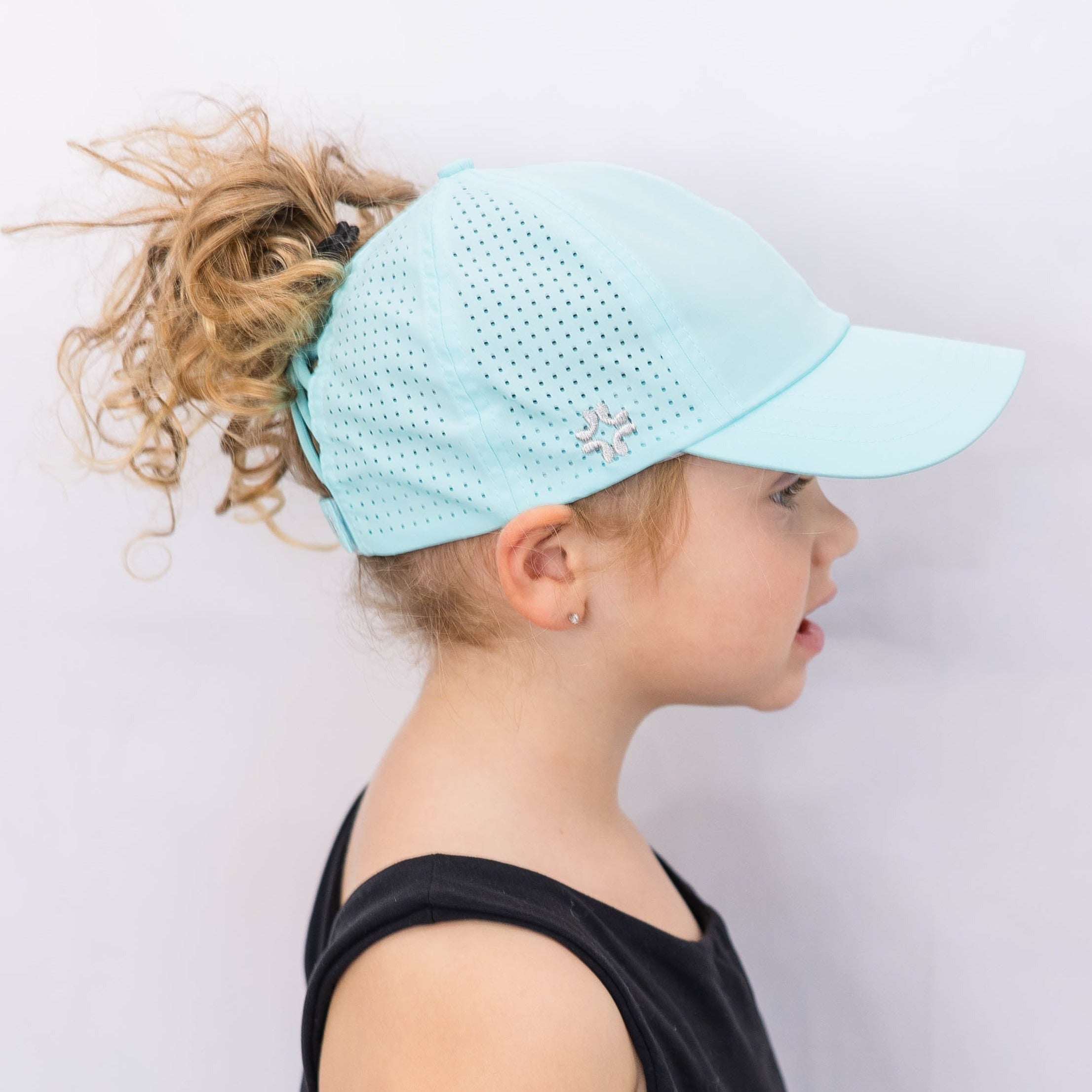 Girls Sun Goddess, splash, Size 53, UPF50+, high ponytail hat