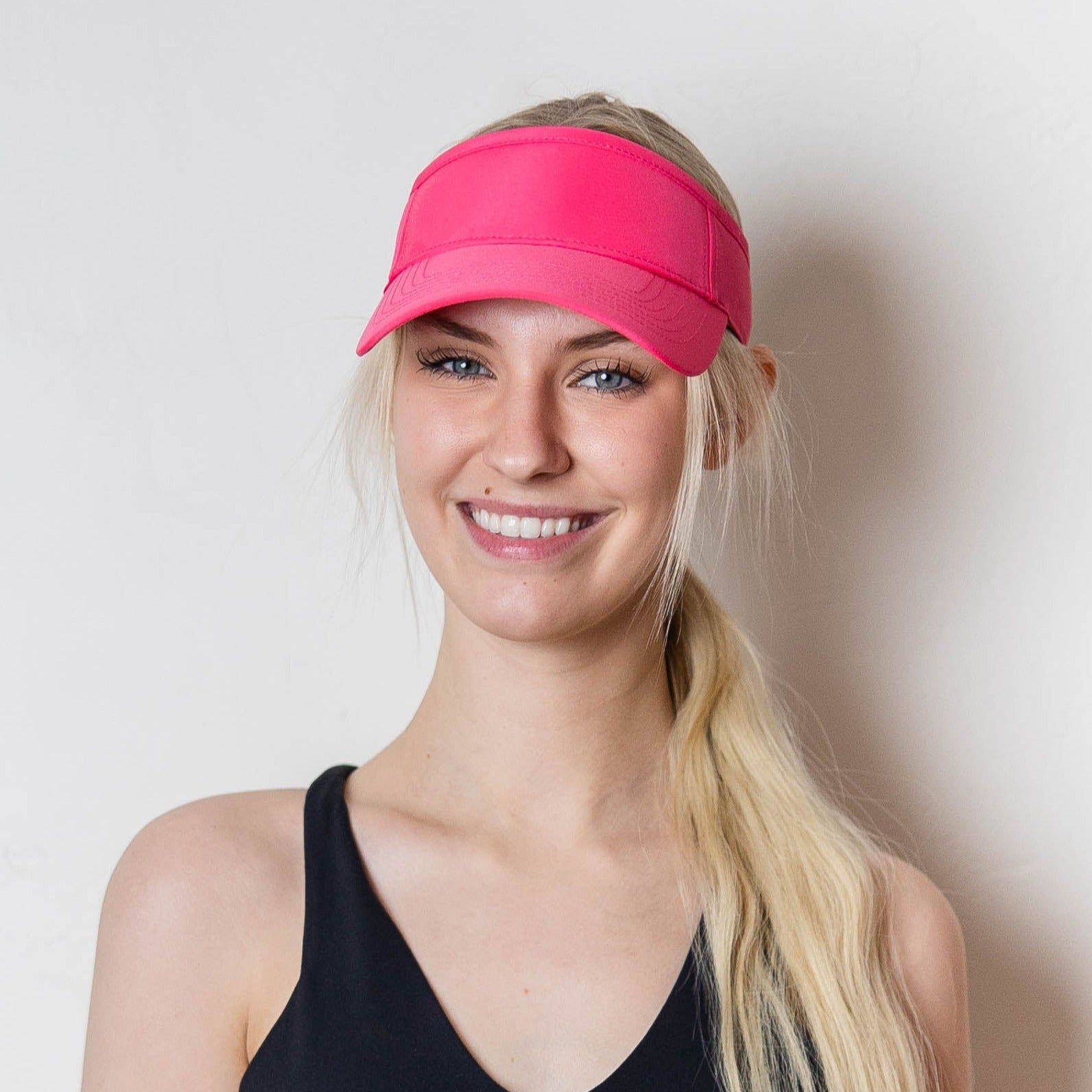 Visor, Velcro Strap, Hot Pink, UPF 50+