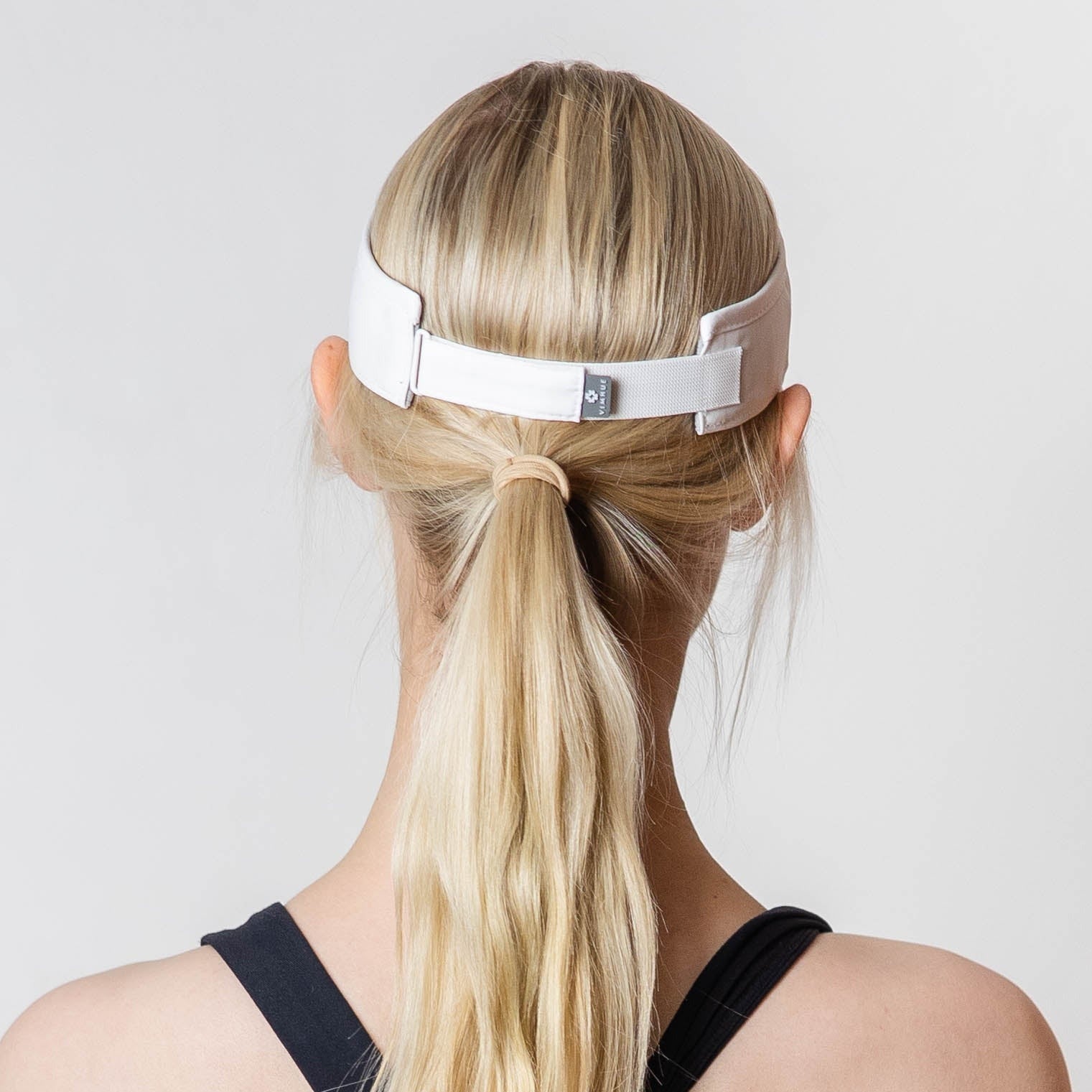 Ponytail hat, Visor, Velcro Strap, White, UPF 50+ - VIMHUE