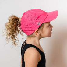 High ponytail kids cap, hot pink girls baseball hats