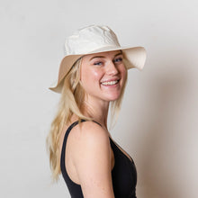 High ponytail Sun Goddess Bucket Hat, Buttercream, UPF50+