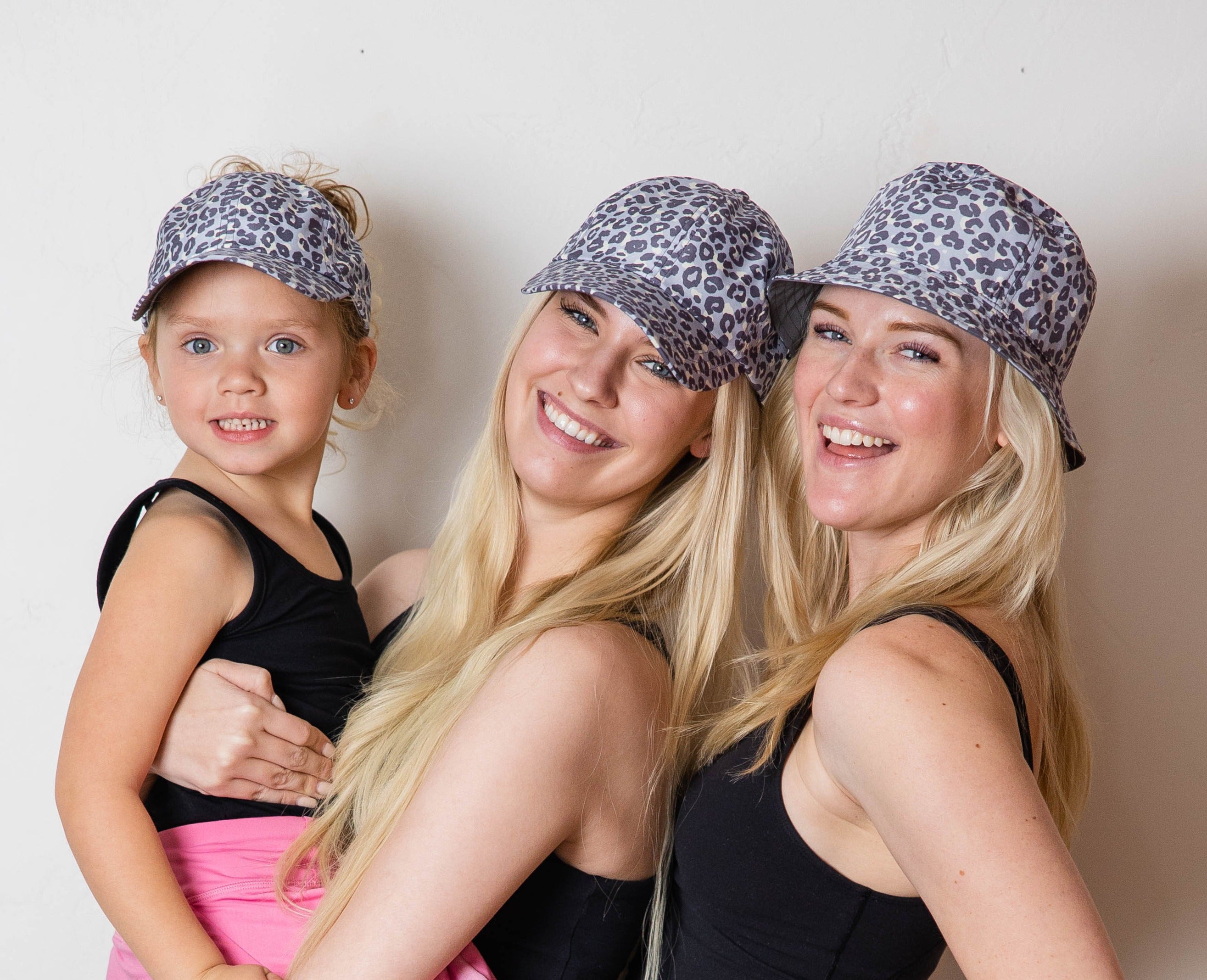 Girls Sun Goddess, Leopard print, Size 53, UPF50+, high ponytail hat