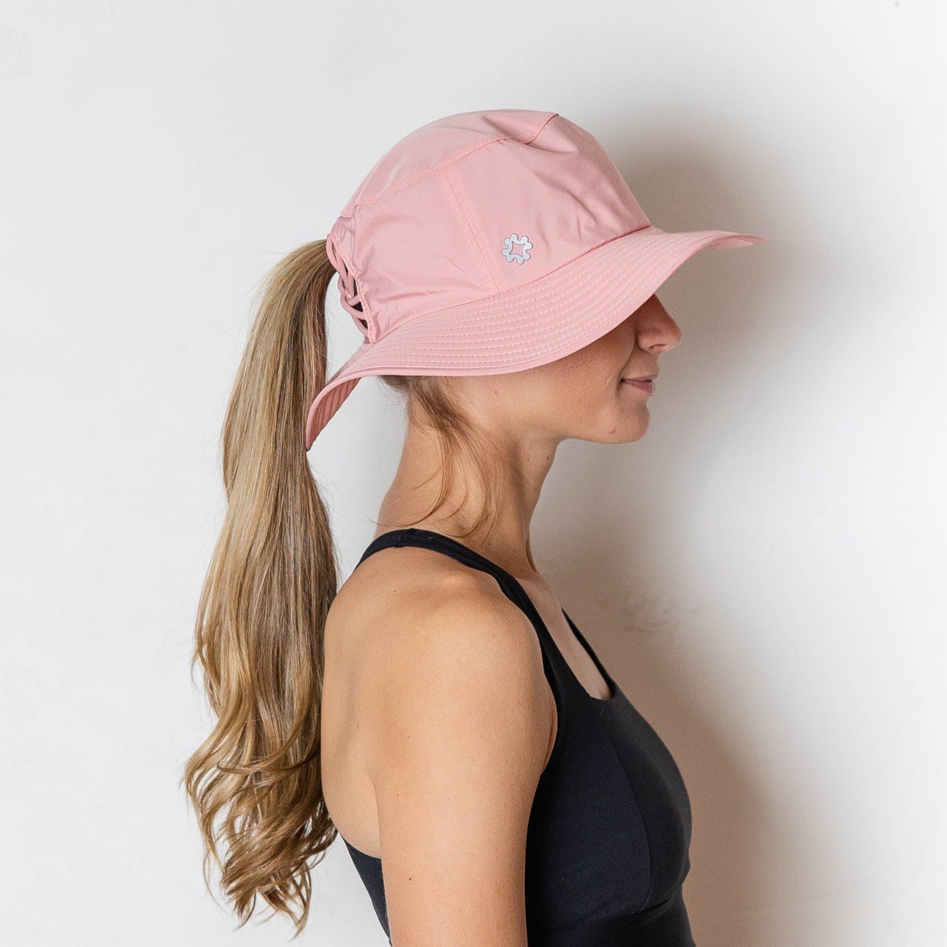 Ponytail hat, Sun Goddess Bucket Hat, Blush, UPF50+ - VIMHUE