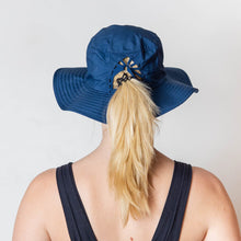 Ponytail hat, Sun Goddess Bucket Hat, Navy, UPF50+ - VIMHUE