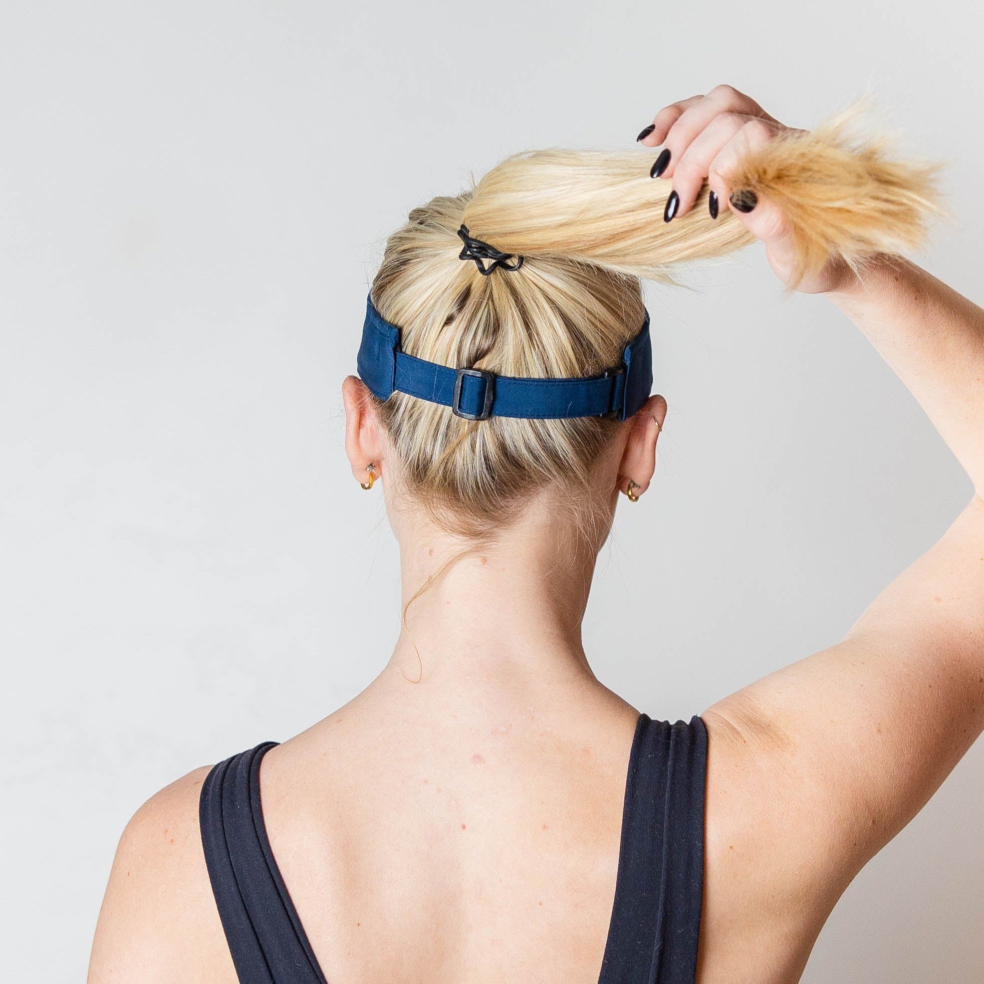 Ponytail hat, Visor, Slide Strap, True Navy, UPF 50+ - VIMHUE