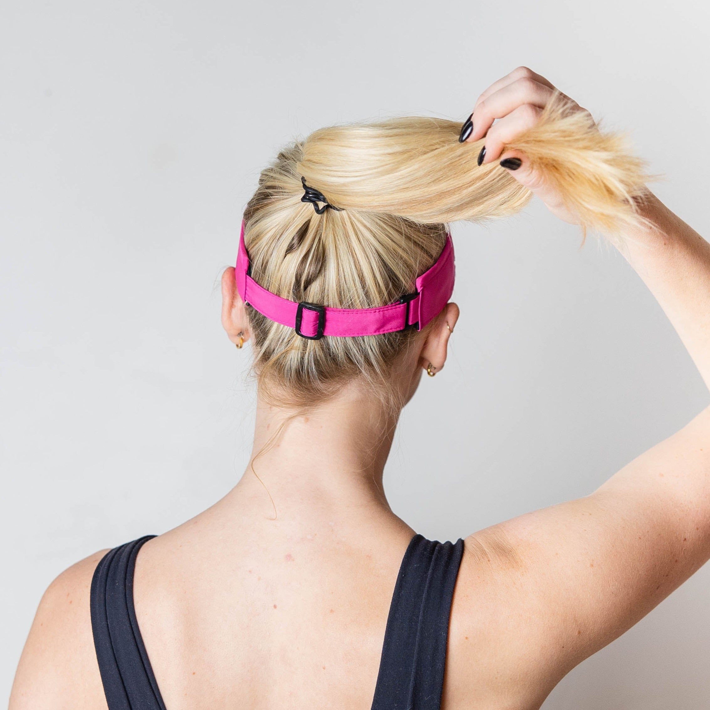 Ponytail hat, Visor, Slide Strap, Fuchsia, UPF 50+ - VIMHUE