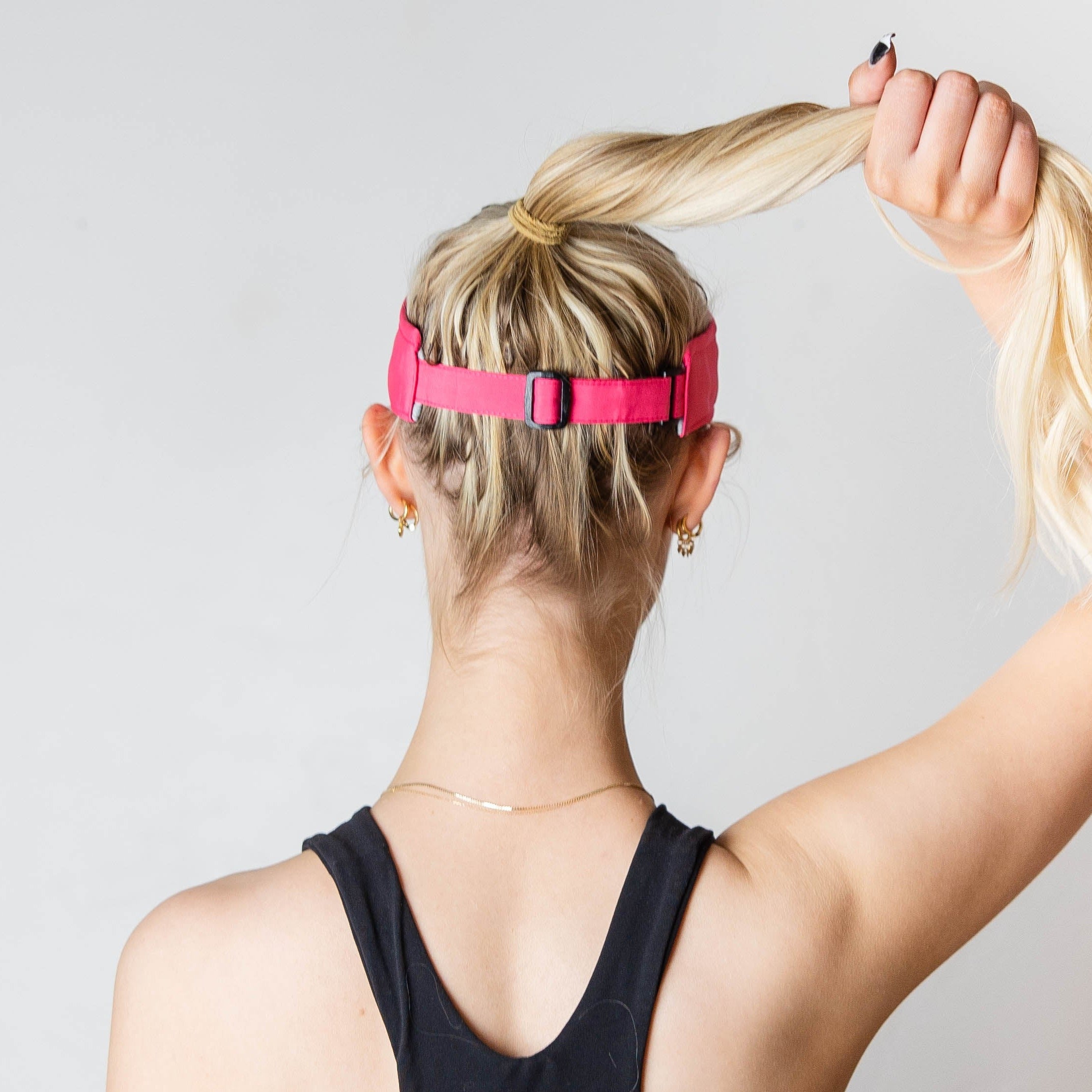 Ponytail hat, Visor, Slide Strap, Hot Pink, UPF 50+ - VIMHUE