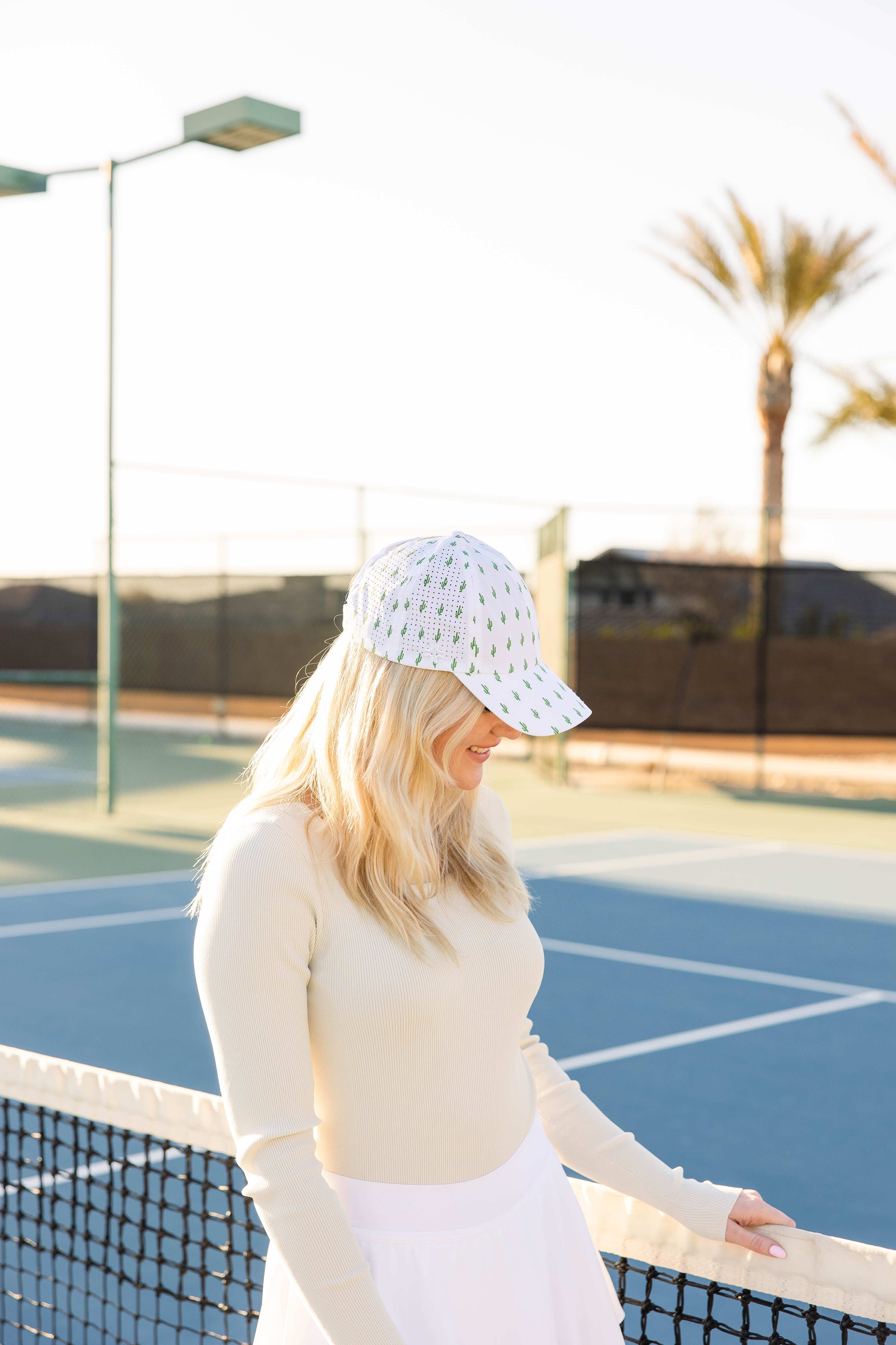 Tuck-in Strap Sun Goddess cap, Cactus Print, UPF 50+ - VIMHUE