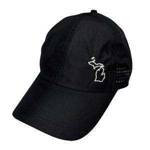 high ponytail hat, black, Michigan state logo