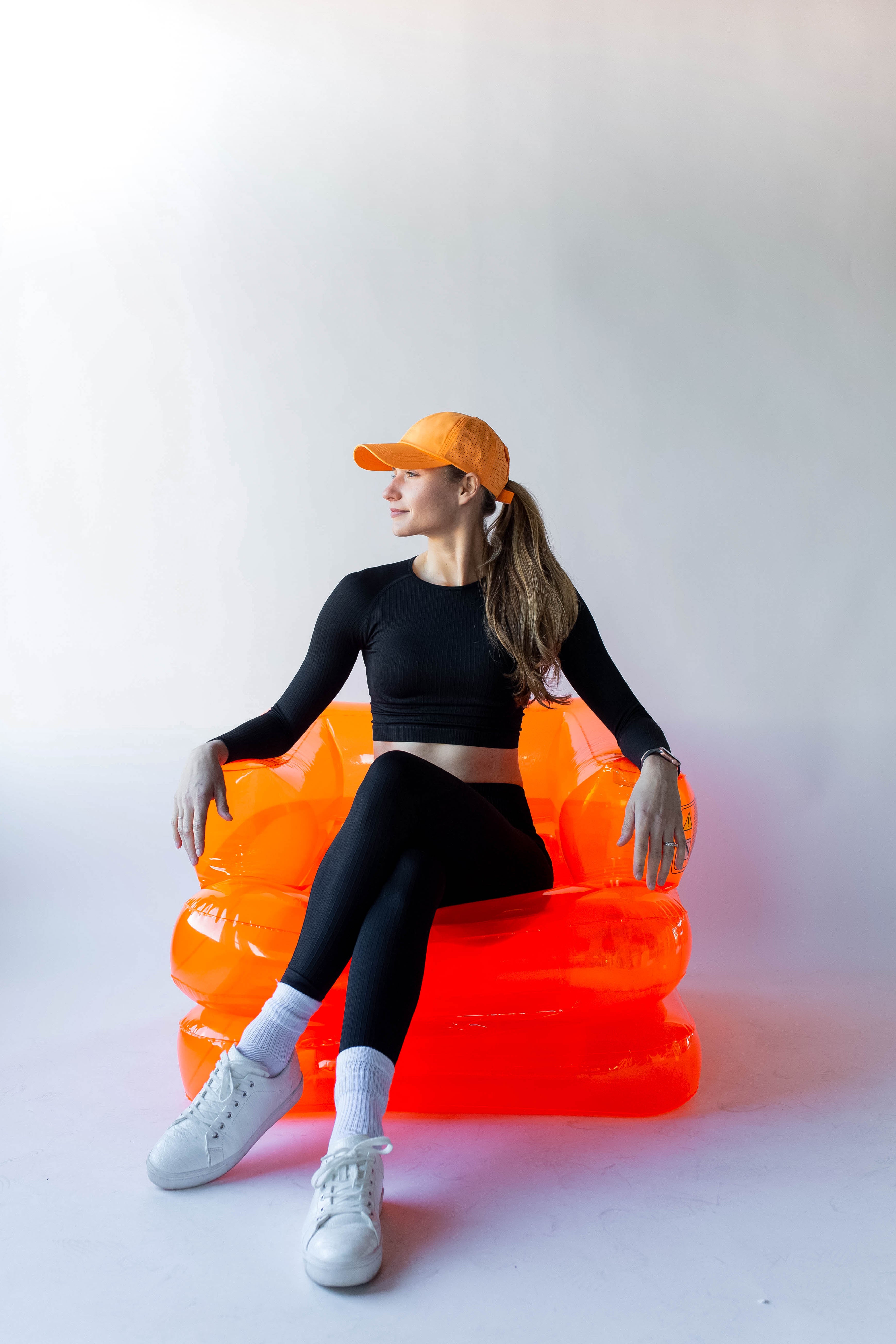 Ponytail hat, X-boyfriend, Tangerine, UPF50+ - VIMHUE