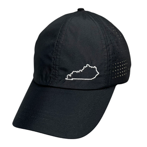 high ponytail hat, black , kentucky state logo