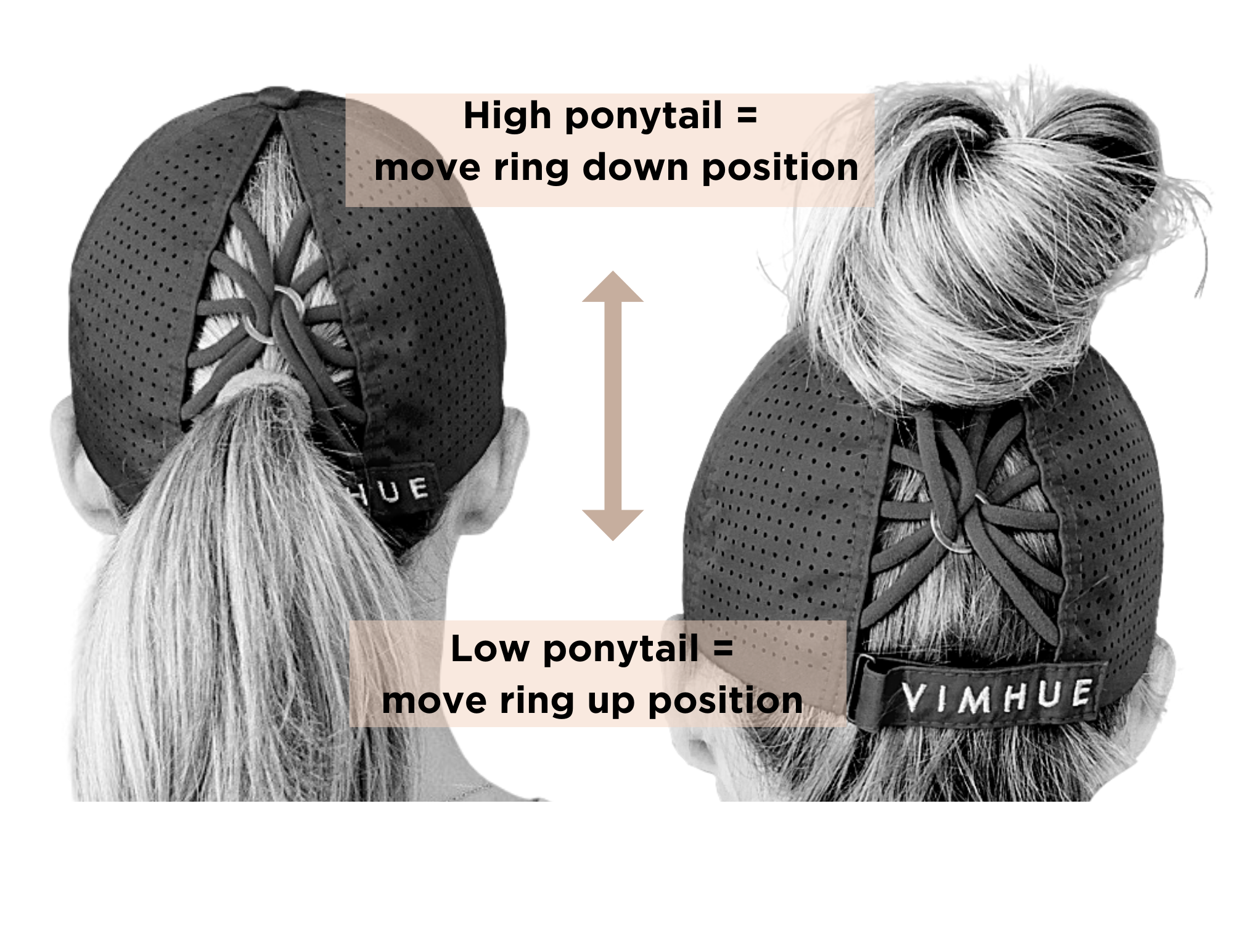 Ponytail hat, Sun Goddess, Aqua, UPF 50+ - VIMHUE