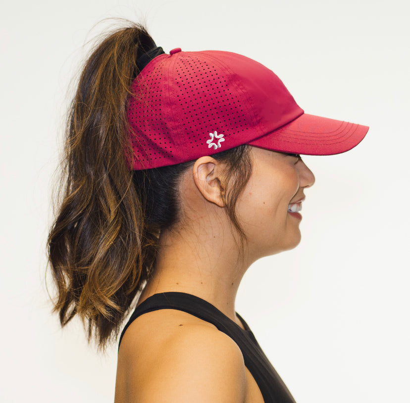 Ponytail hat, X-Boyfriend, Raspberry, UPF 50+ - VIMHUE
