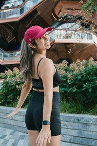 Ponytail hat, Sun Goddess, Raspberry, UPF 50+ - VIMHUE